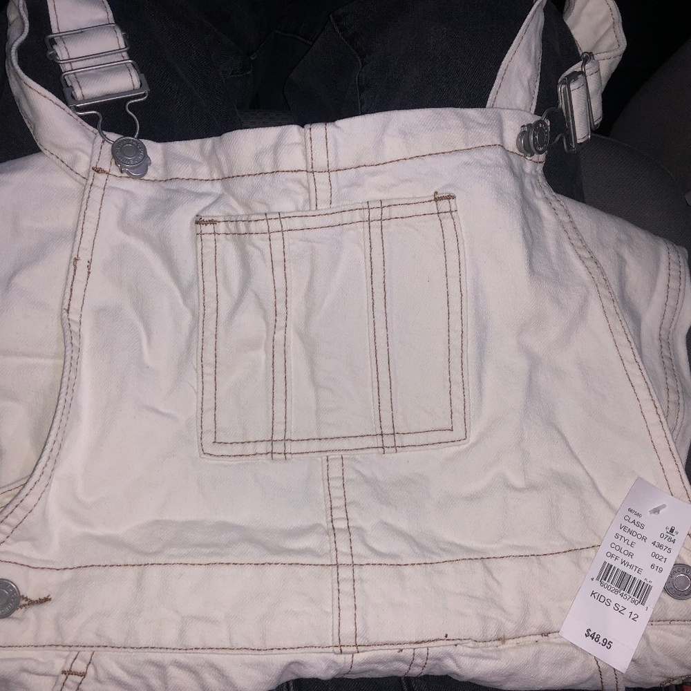 PacSun KIDS off-white breezy overalls